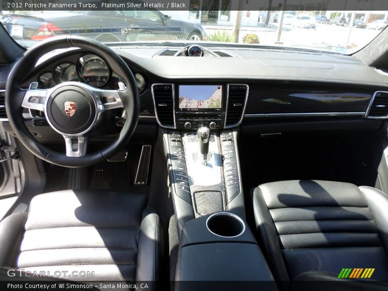 Platinum Silver Metallic / Black 2012 Porsche Panamera Turbo