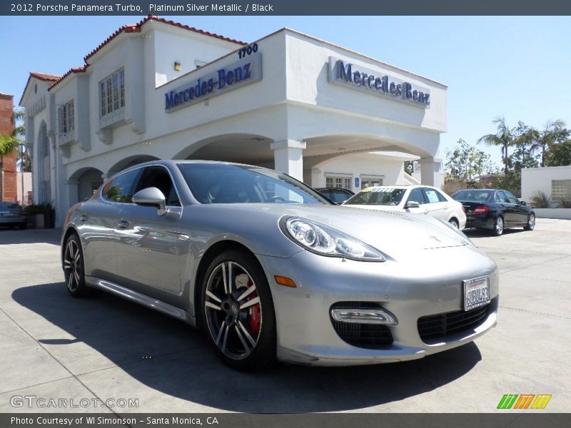 Platinum Silver Metallic / Black 2012 Porsche Panamera Turbo