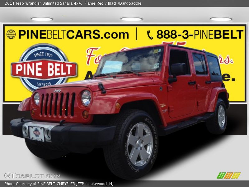 Flame Red / Black/Dark Saddle 2011 Jeep Wrangler Unlimited Sahara 4x4