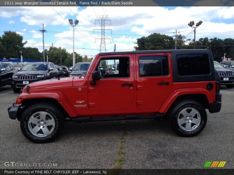 Flame Red / Black/Dark Saddle 2011 Jeep Wrangler Unlimited Sahara 4x4