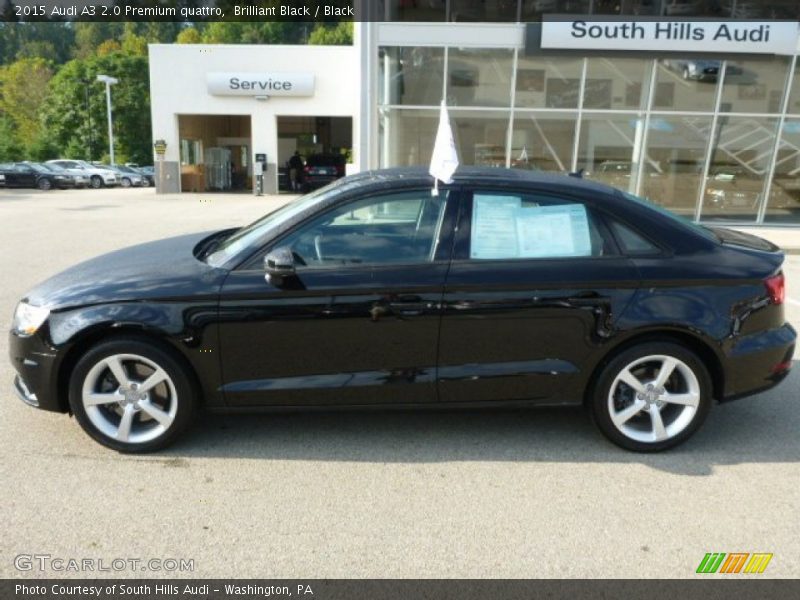 Brilliant Black / Black 2015 Audi A3 2.0 Premium quattro