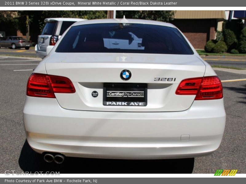 Mineral White Metallic / Coral Red/Black Dakota Leather 2011 BMW 3 Series 328i xDrive Coupe