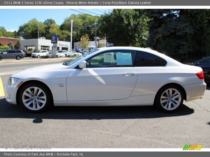 Mineral White Metallic / Coral Red/Black Dakota Leather 2011 BMW 3 Series 328i xDrive Coupe