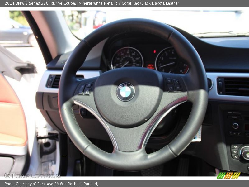 Mineral White Metallic / Coral Red/Black Dakota Leather 2011 BMW 3 Series 328i xDrive Coupe