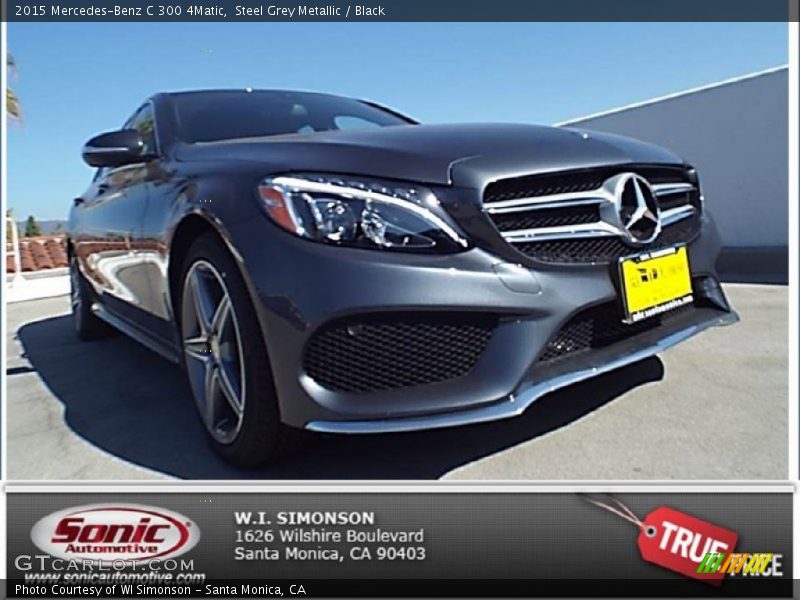 Steel Grey Metallic / Black 2015 Mercedes-Benz C 300 4Matic