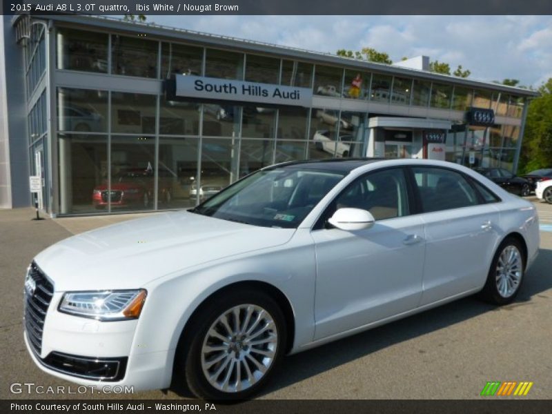 Ibis White / Nougat Brown 2015 Audi A8 L 3.0T quattro