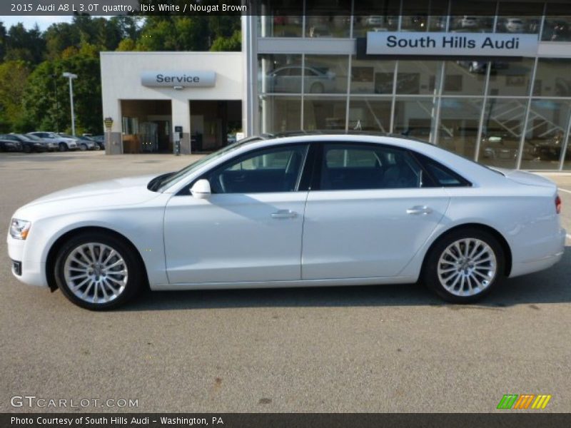 Ibis White / Nougat Brown 2015 Audi A8 L 3.0T quattro