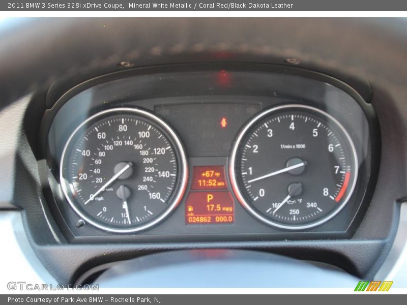 Mineral White Metallic / Coral Red/Black Dakota Leather 2011 BMW 3 Series 328i xDrive Coupe