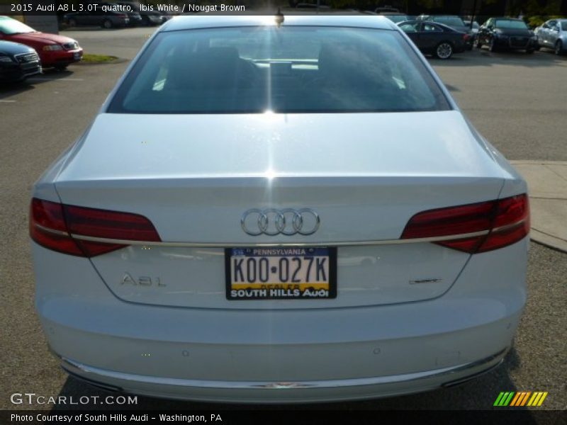 Ibis White / Nougat Brown 2015 Audi A8 L 3.0T quattro