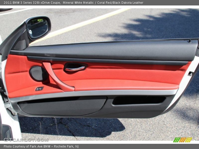 Mineral White Metallic / Coral Red/Black Dakota Leather 2011 BMW 3 Series 328i xDrive Coupe