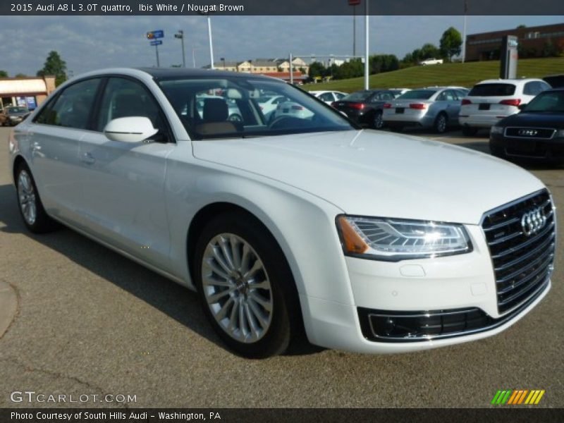 Ibis White / Nougat Brown 2015 Audi A8 L 3.0T quattro