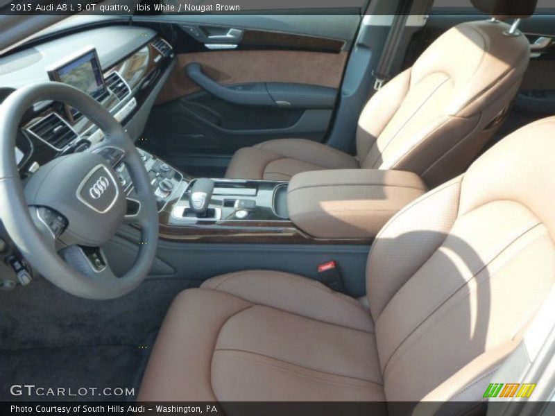 Ibis White / Nougat Brown 2015 Audi A8 L 3.0T quattro