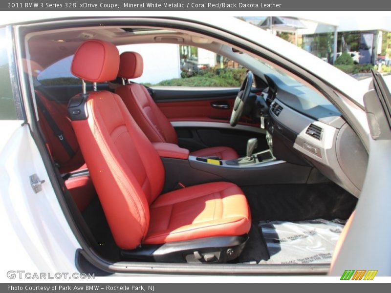 Mineral White Metallic / Coral Red/Black Dakota Leather 2011 BMW 3 Series 328i xDrive Coupe