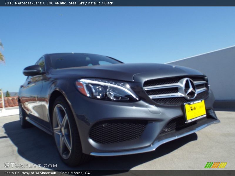 Steel Grey Metallic / Black 2015 Mercedes-Benz C 300 4Matic