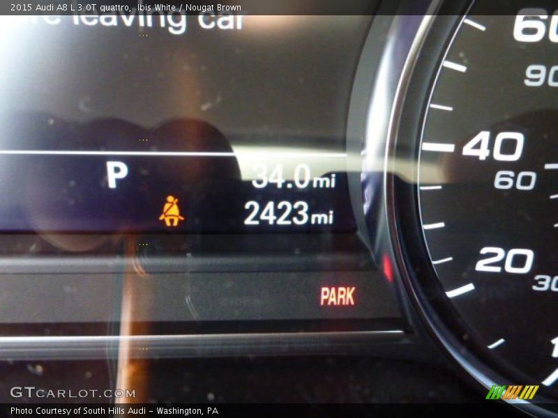 Ibis White / Nougat Brown 2015 Audi A8 L 3.0T quattro