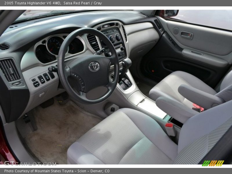 Salsa Red Pearl / Gray 2005 Toyota Highlander V6 4WD