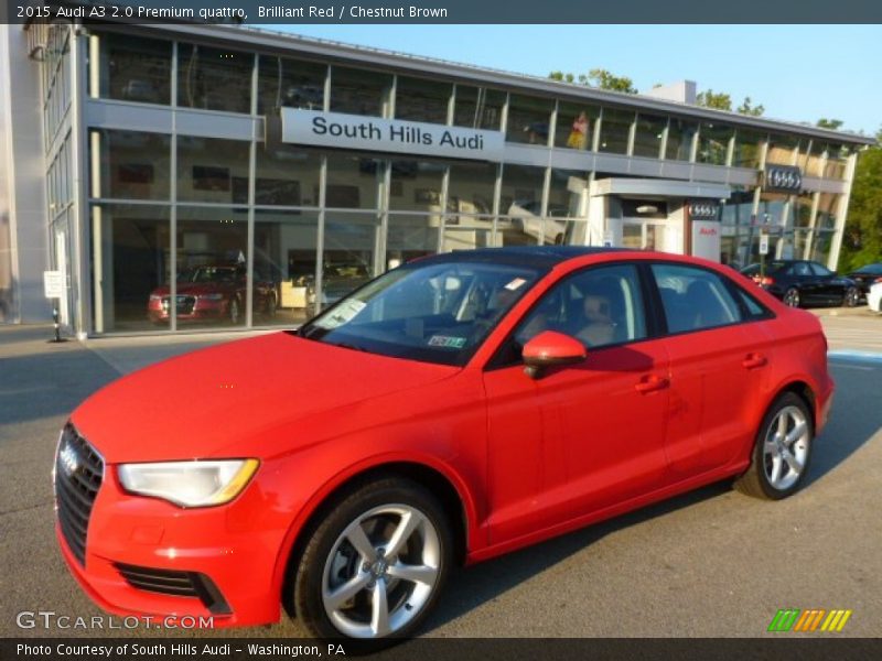 Brilliant Red / Chestnut Brown 2015 Audi A3 2.0 Premium quattro