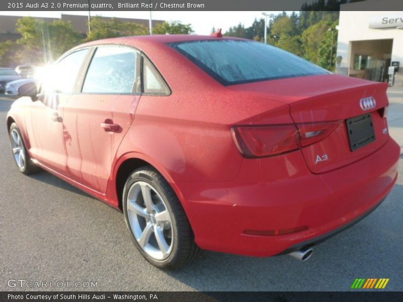 Brilliant Red / Chestnut Brown 2015 Audi A3 2.0 Premium quattro