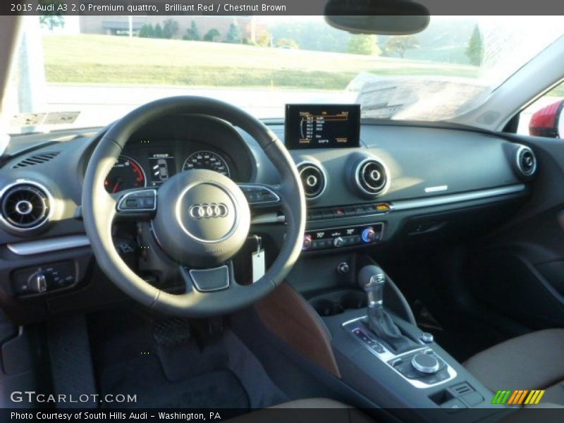Brilliant Red / Chestnut Brown 2015 Audi A3 2.0 Premium quattro