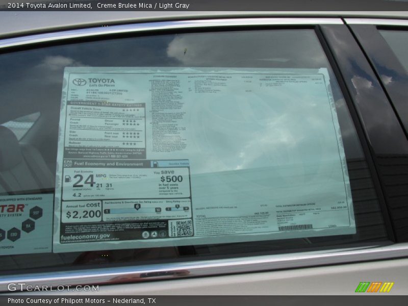 Creme Brulee Mica / Light Gray 2014 Toyota Avalon Limited