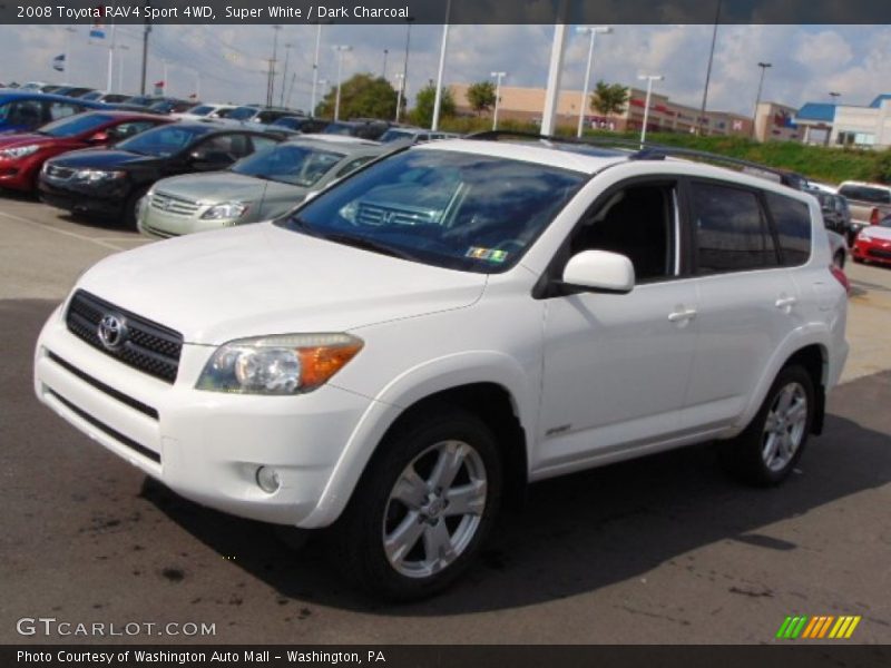 Super White / Dark Charcoal 2008 Toyota RAV4 Sport 4WD