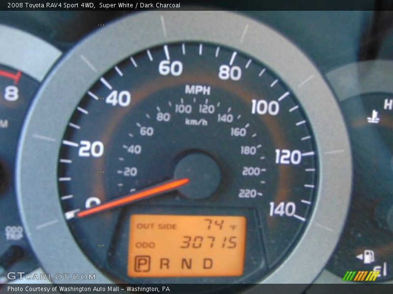 Super White / Dark Charcoal 2008 Toyota RAV4 Sport 4WD