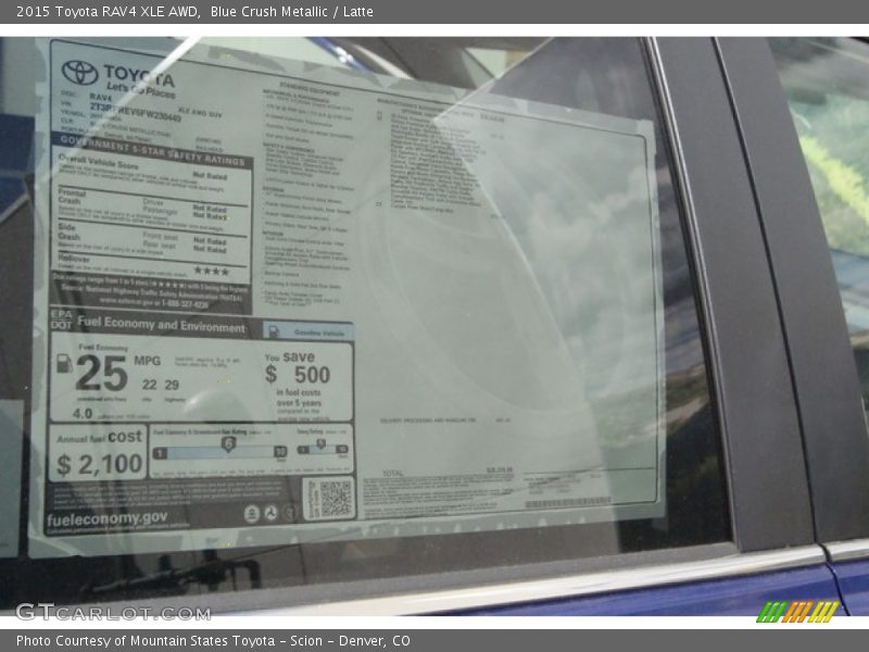 Blue Crush Metallic / Latte 2015 Toyota RAV4 XLE AWD