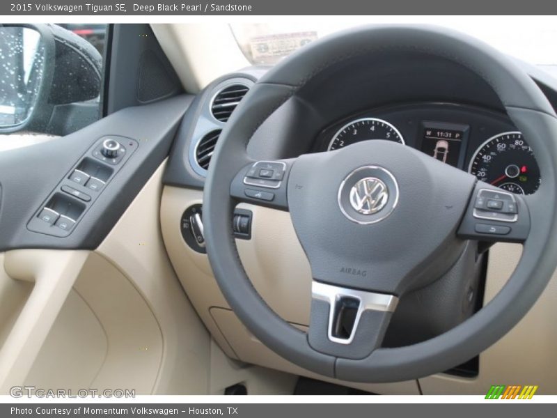 Deep Black Pearl / Sandstone 2015 Volkswagen Tiguan SE