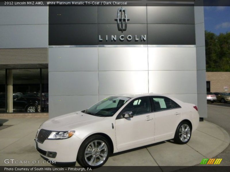 White Platinum Metallic Tri-Coat / Dark Charcoal 2012 Lincoln MKZ AWD