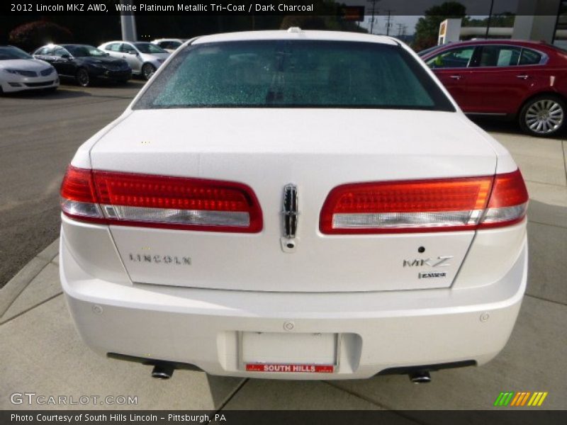 White Platinum Metallic Tri-Coat / Dark Charcoal 2012 Lincoln MKZ AWD