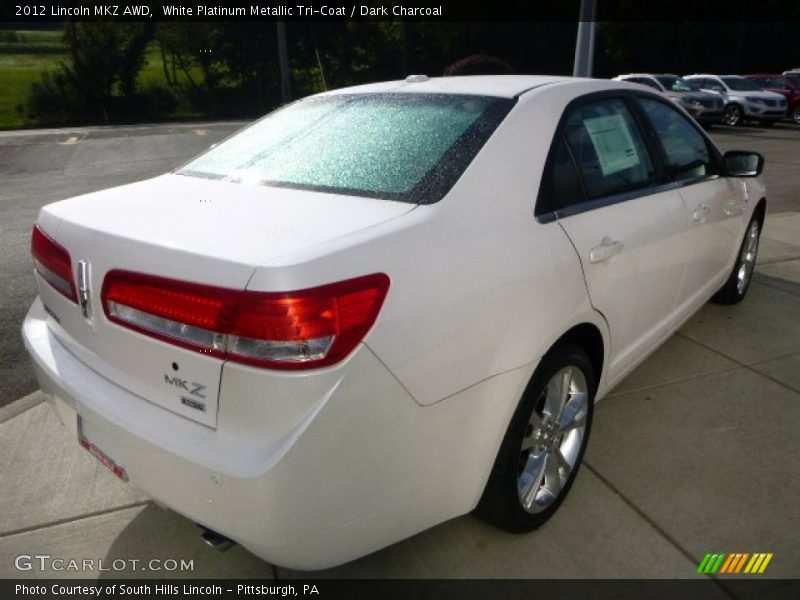 White Platinum Metallic Tri-Coat / Dark Charcoal 2012 Lincoln MKZ AWD