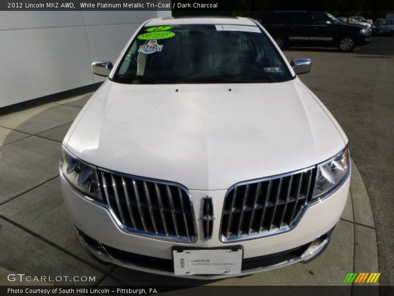 White Platinum Metallic Tri-Coat / Dark Charcoal 2012 Lincoln MKZ AWD