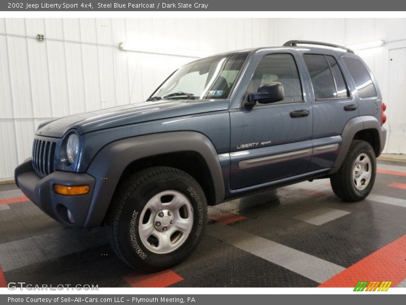 Steel Blue Pearlcoat / Dark Slate Gray 2002 Jeep Liberty Sport 4x4