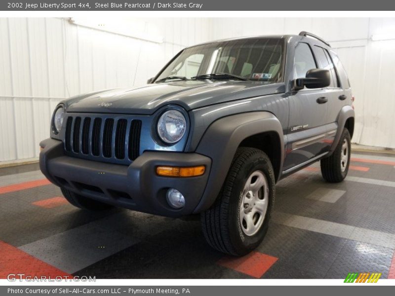 Steel Blue Pearlcoat / Dark Slate Gray 2002 Jeep Liberty Sport 4x4