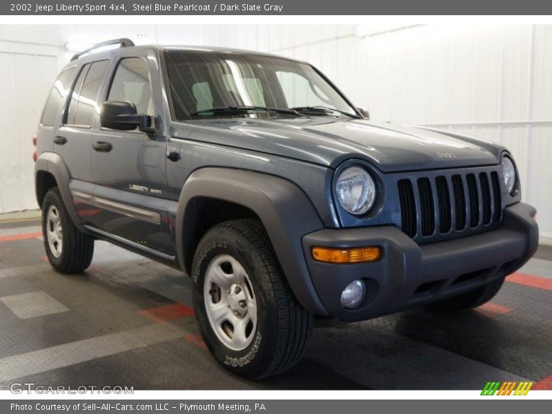 Steel Blue Pearlcoat / Dark Slate Gray 2002 Jeep Liberty Sport 4x4