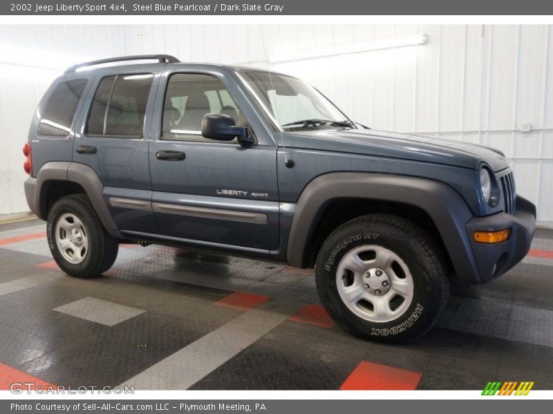 Steel Blue Pearlcoat / Dark Slate Gray 2002 Jeep Liberty Sport 4x4