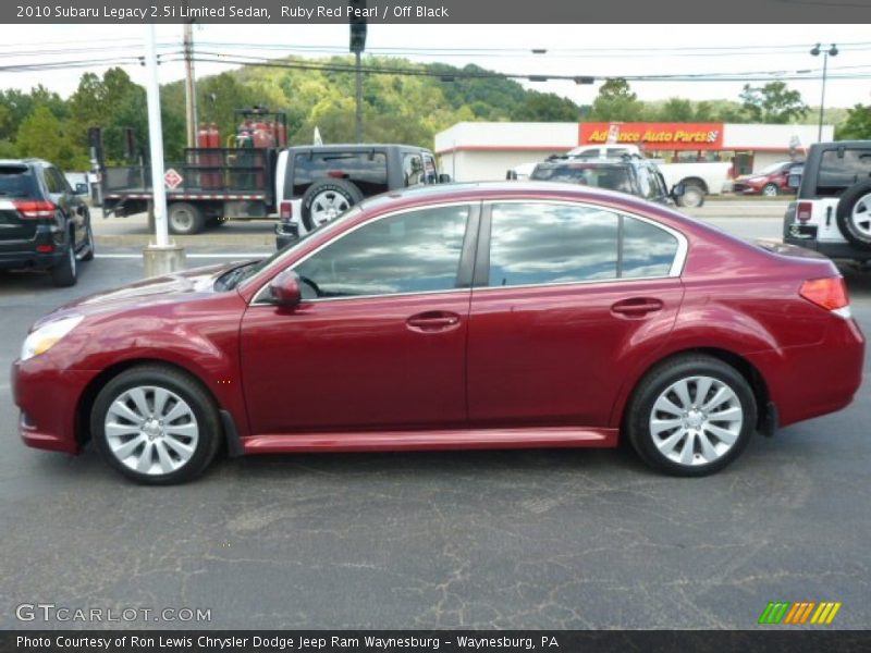 Ruby Red Pearl / Off Black 2010 Subaru Legacy 2.5i Limited Sedan