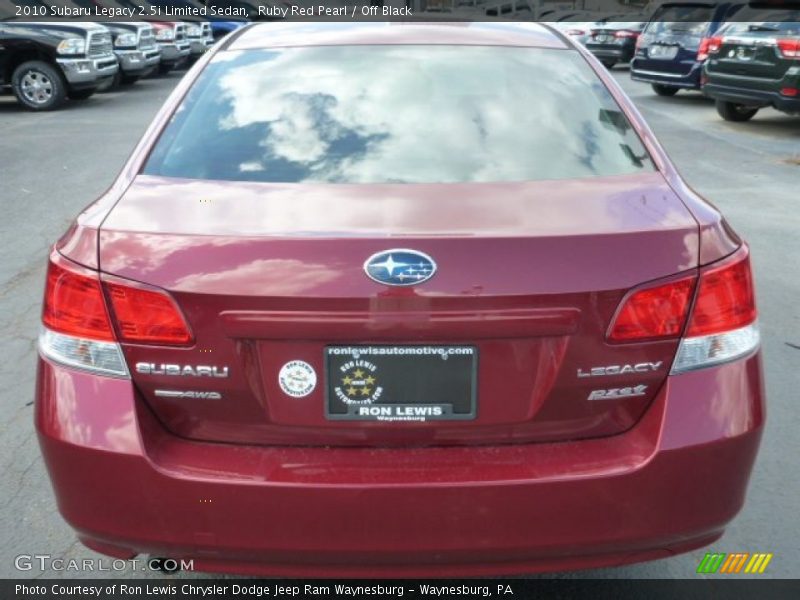 Ruby Red Pearl / Off Black 2010 Subaru Legacy 2.5i Limited Sedan