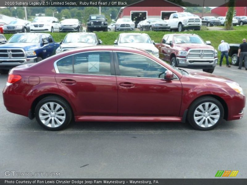 Ruby Red Pearl / Off Black 2010 Subaru Legacy 2.5i Limited Sedan