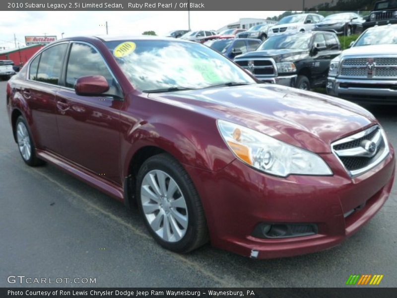 Ruby Red Pearl / Off Black 2010 Subaru Legacy 2.5i Limited Sedan