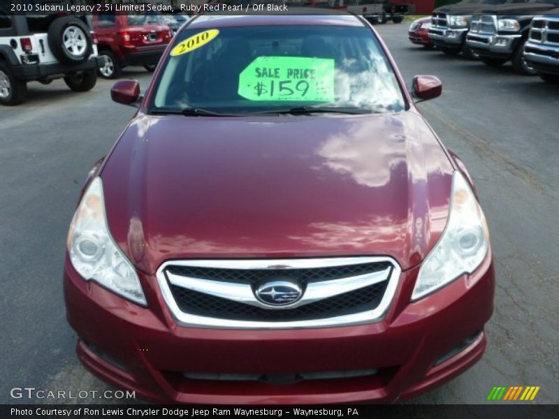 Ruby Red Pearl / Off Black 2010 Subaru Legacy 2.5i Limited Sedan