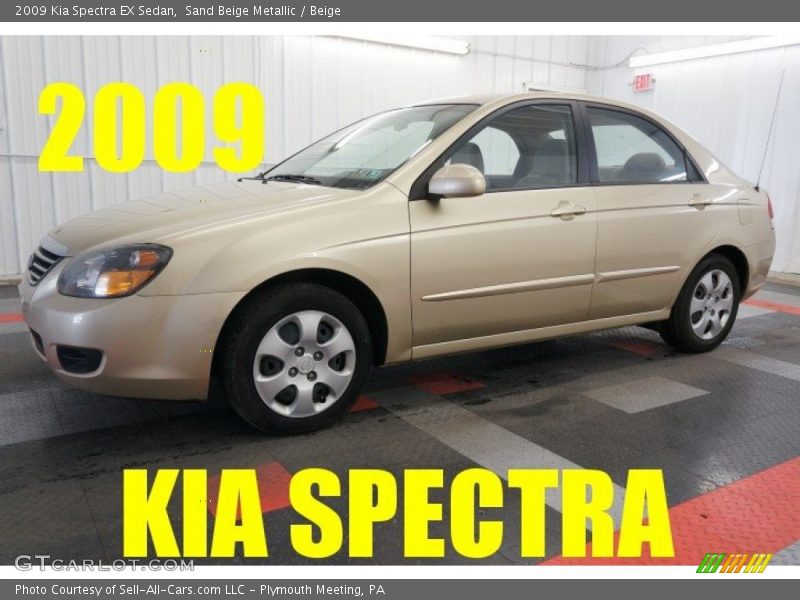 Sand Beige Metallic / Beige 2009 Kia Spectra EX Sedan