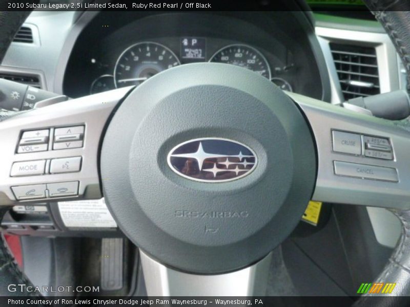 Ruby Red Pearl / Off Black 2010 Subaru Legacy 2.5i Limited Sedan