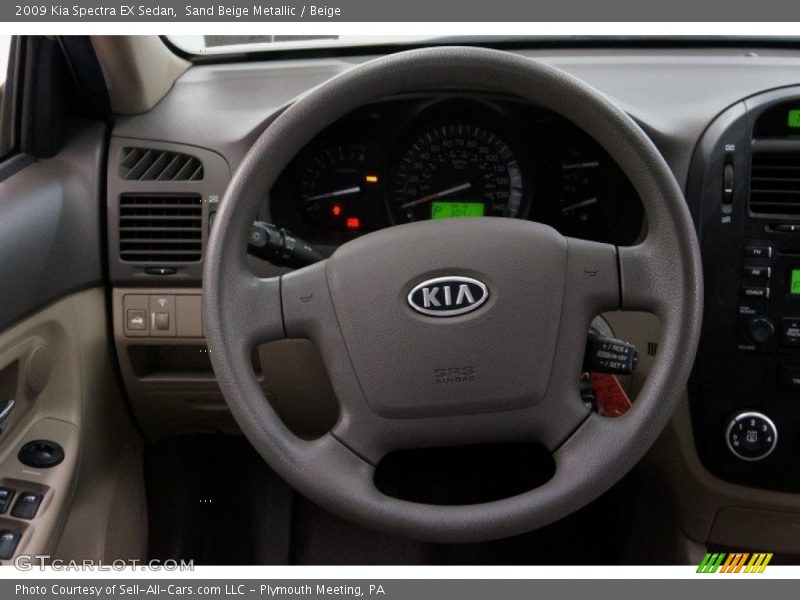 Sand Beige Metallic / Beige 2009 Kia Spectra EX Sedan