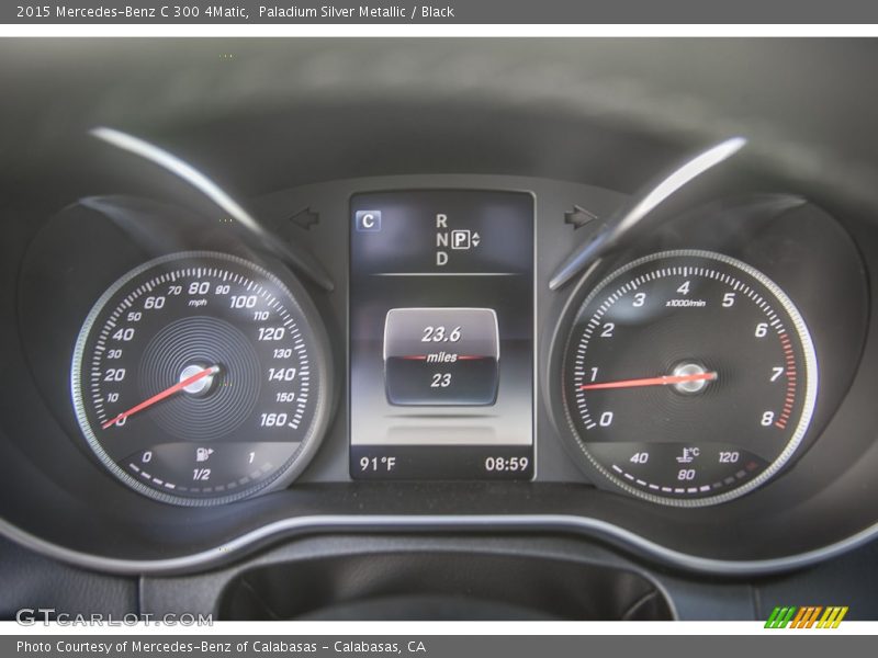 Paladium Silver Metallic / Black 2015 Mercedes-Benz C 300 4Matic