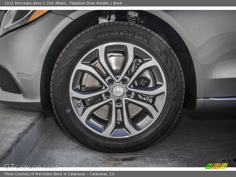 Paladium Silver Metallic / Black 2015 Mercedes-Benz C 300 4Matic