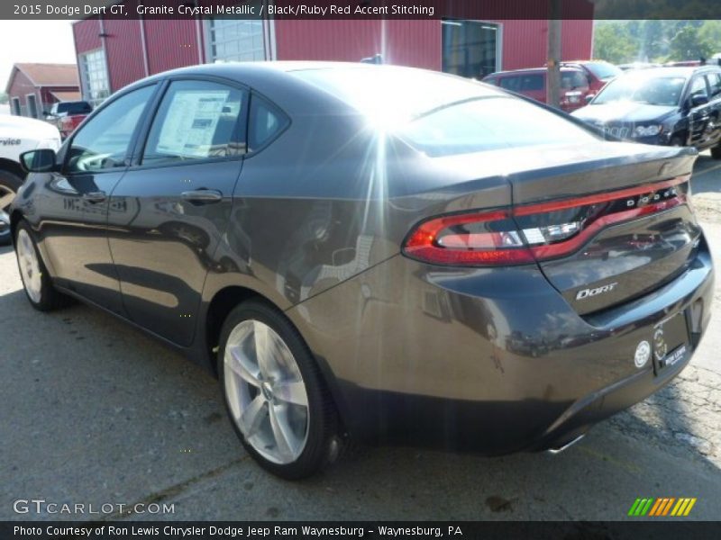 Granite Crystal Metallic / Black/Ruby Red Accent Stitching 2015 Dodge Dart GT