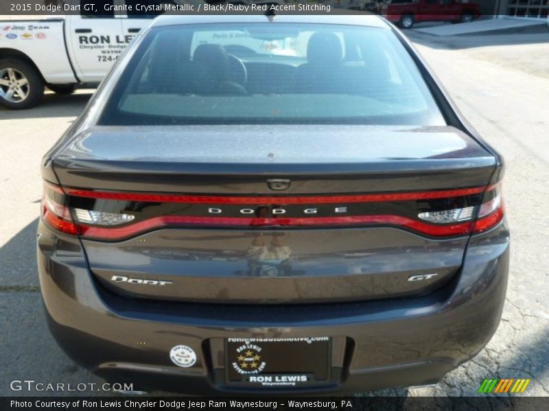 Granite Crystal Metallic / Black/Ruby Red Accent Stitching 2015 Dodge Dart GT