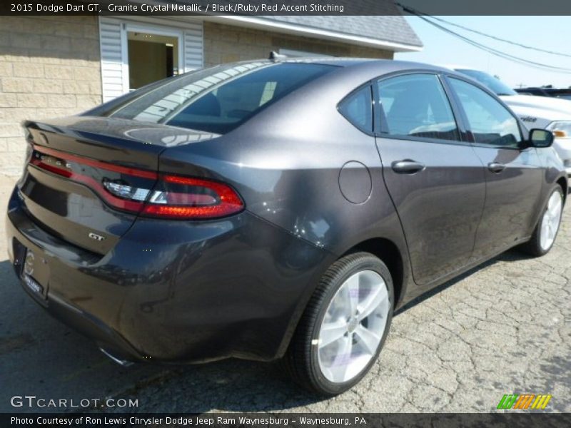 Granite Crystal Metallic / Black/Ruby Red Accent Stitching 2015 Dodge Dart GT