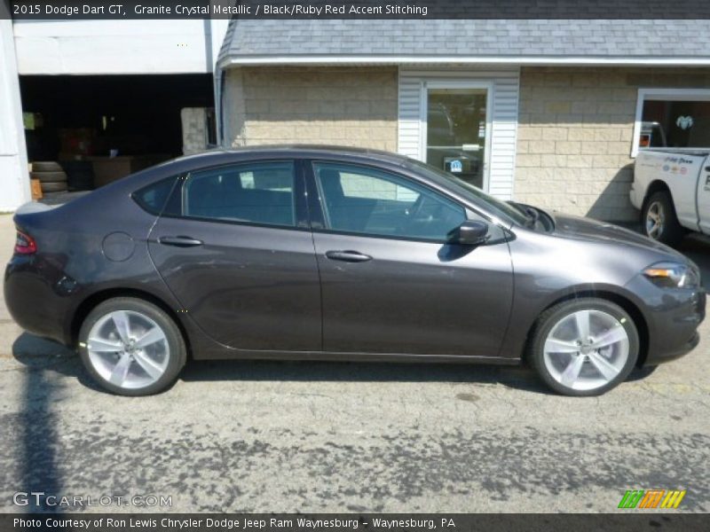 Granite Crystal Metallic / Black/Ruby Red Accent Stitching 2015 Dodge Dart GT